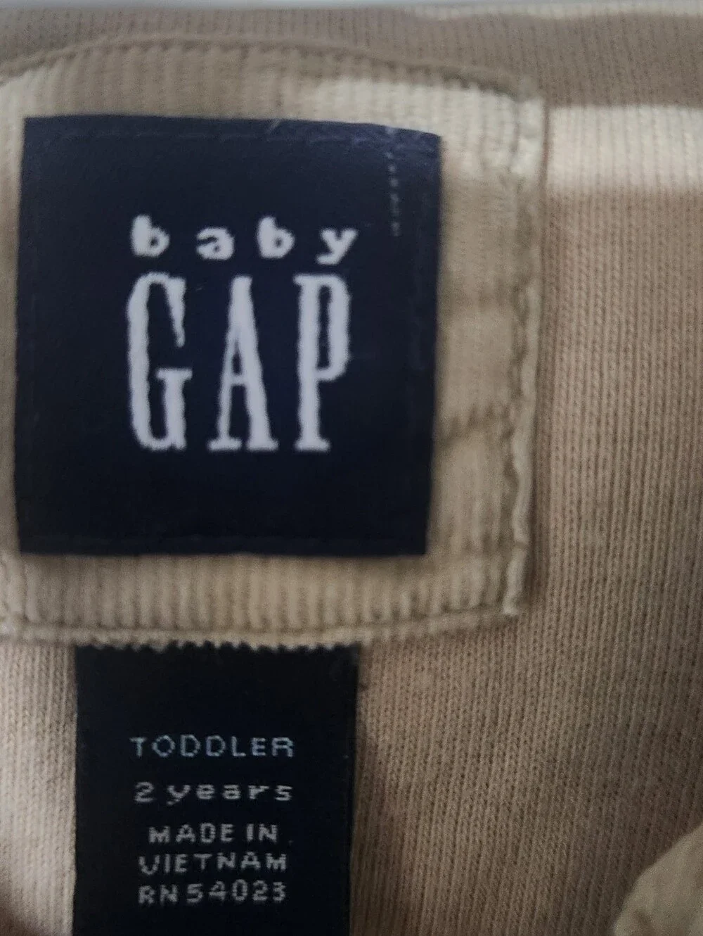Baby GAP Cream Quilted Corduroy Vest